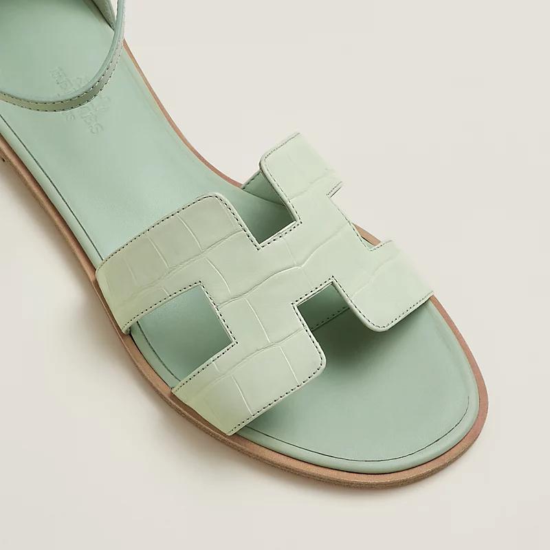 Giày Hermes Santorini Sandal Nữ Xanh Mint